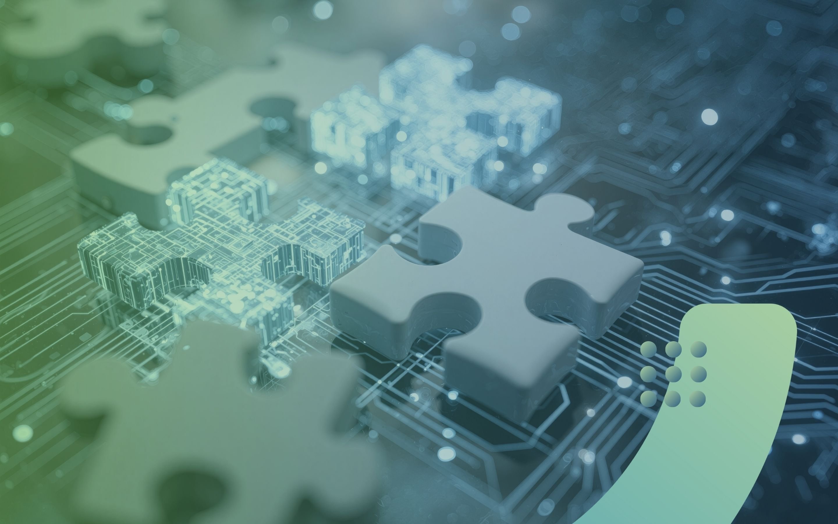 Digital puzzle pieces symbolising various micro services